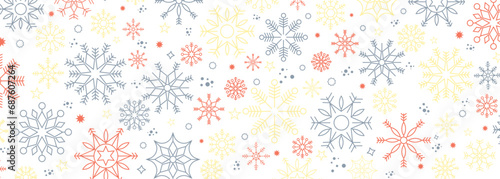 Winter and Christmas background with snowflakes. Christmas background for greeting card. New year and Christmas greeting card. White background. Vector illustration