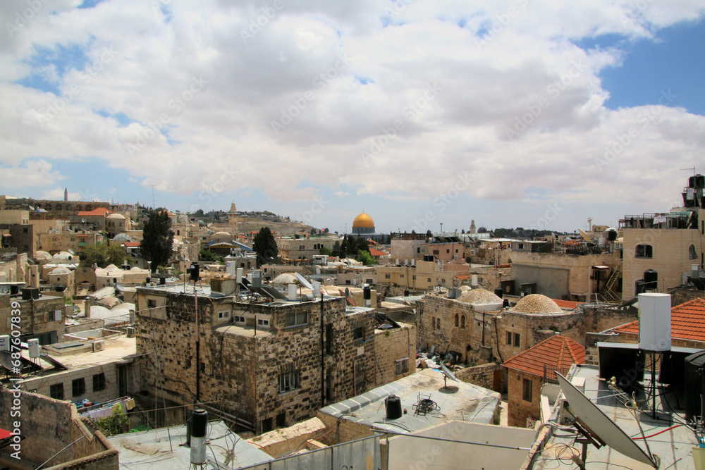 A view of Jerusalem showing the Dome of the Rock