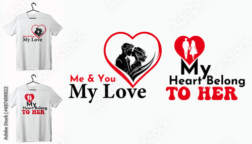 Love t-shirt design, a brief history Valentine's Day, vector image