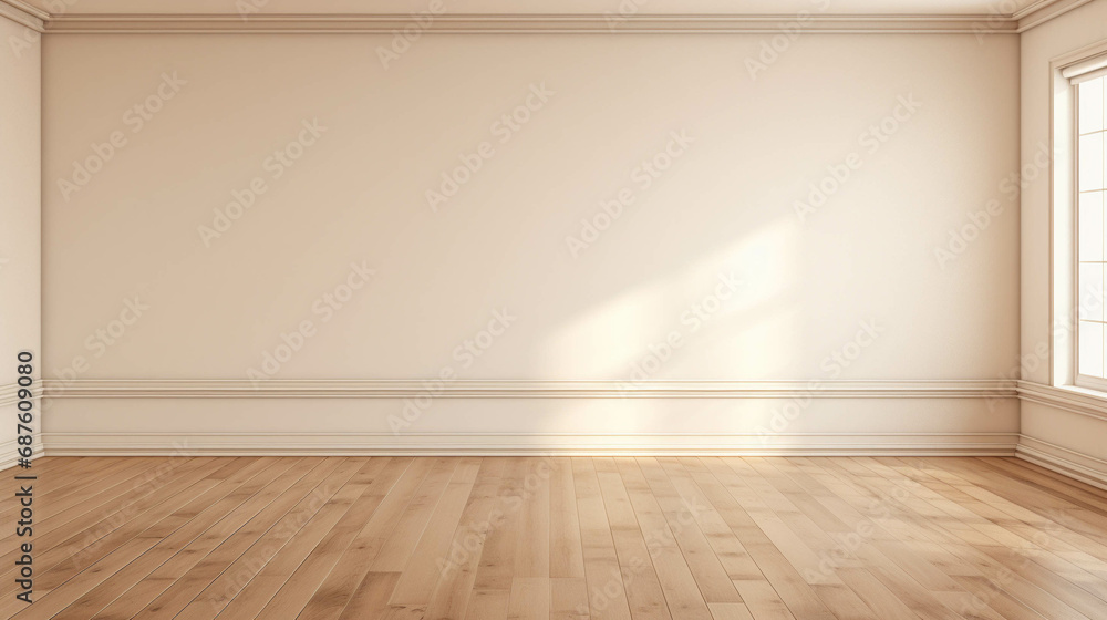 Light beige empty room with sunlight coming in Light beige empty room with sunlight coming in