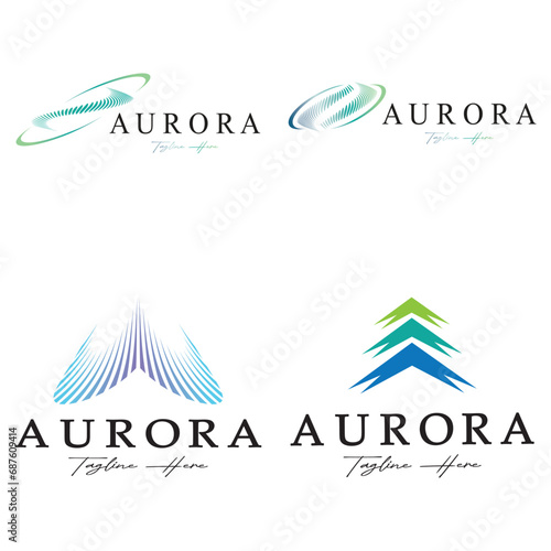 aurora logo design icon illustration vector template