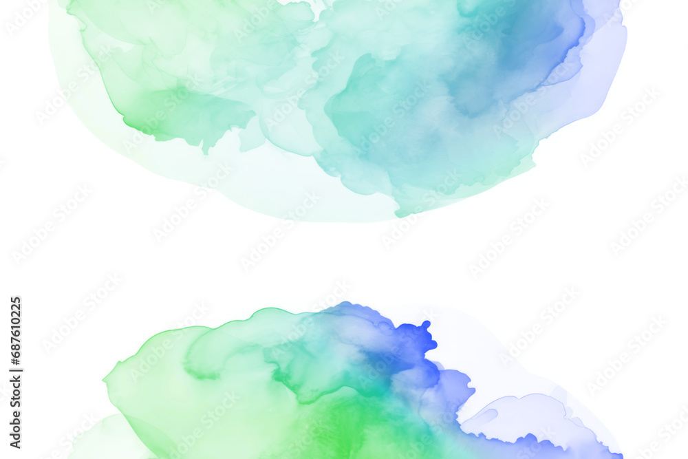 Abstract green and blue watercolor background, shape, design element. Colorful hand painted texture. abstract splash background