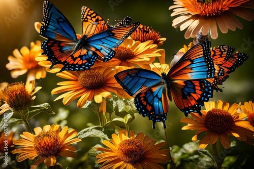 Graceful butterflies weave a tapestry of birthday beauty in the radiant sunlight