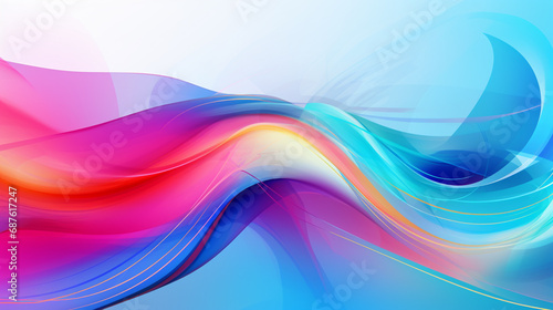 Abstract vibrant colors wavy flow 3d rendered illustration background scifi futuristic background © alexkich
