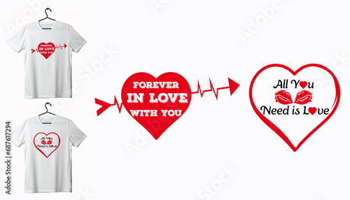 Love t-shirt design premium vector image, valentines day, original love composition