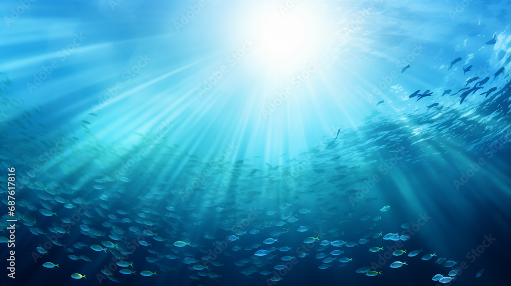 Fototapeta premium underwater sea deeb sea deep blue sea