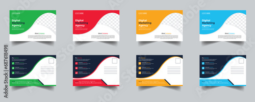 Modern Creative Corporate Post Card Template, Vector Template for Opening Invitation Editable, Professional Business Postcard Design, Event Card Design, Invitation Design, Direct Mail EDDM Template
