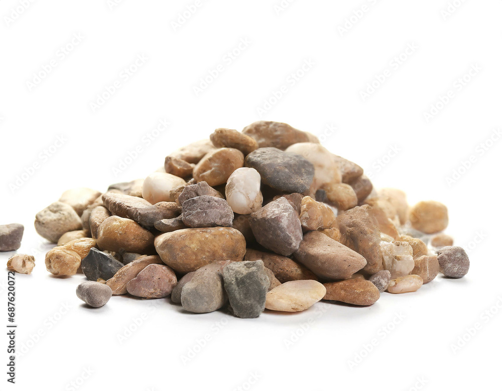 Gravel isolated on white background, cutout Gravel isolated on white background, cutout
