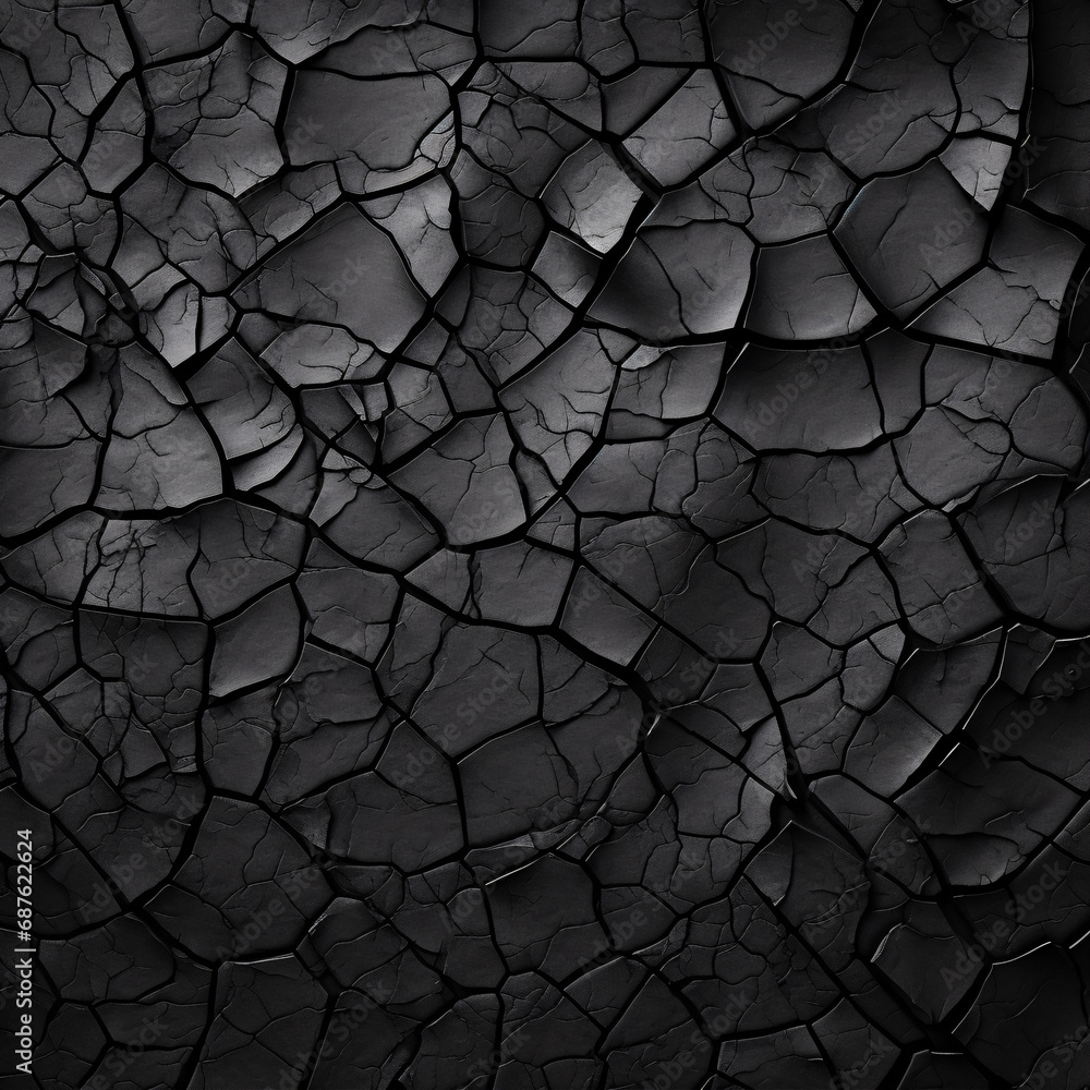 Unleash creativity by incorporating the striking essence of a black cracked texture into your background.