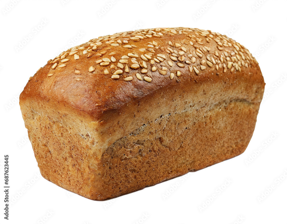 Whole grain bread loaf isolated on white background, cut out Whole grain bread loaf isolated on white background, cut out