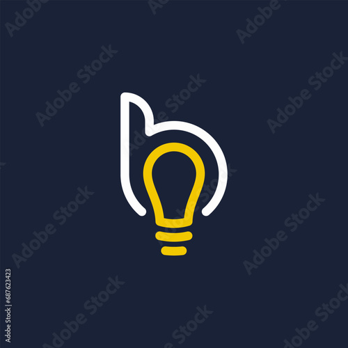 letter B logo line with bulb shape