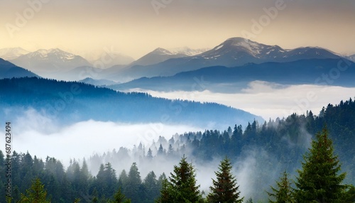 misty mountain landscape