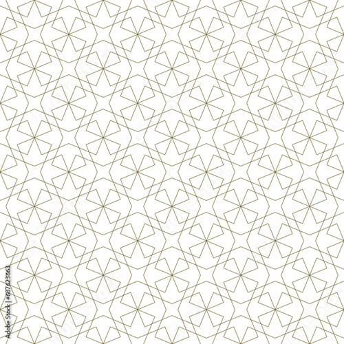 Seamless geometric ornament based on traditional islamic art.Brown color lines. For fabric,textile,cover,wrapping paper,background and lasercutting.