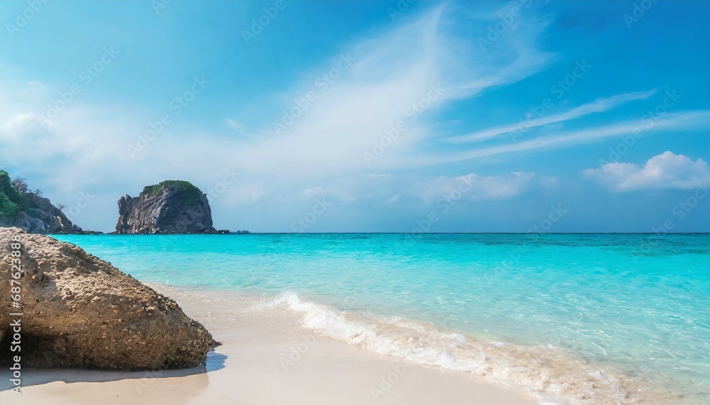 summer with clear water sea and sandy white sand beach