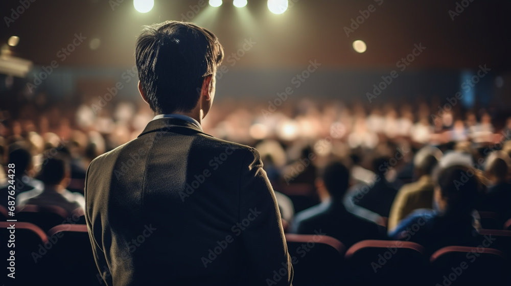 Rear view of unrecognizable people in audience at the conference hall. Business and entrepreneurship concept. Rear view of unrecognizable people in audience at the conference hall. Business and entrepreneurship concept.