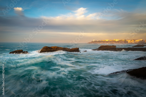 Bay of Biscay in Biarritz, France © Noradoa