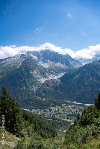Elevated view of the Chamonix valley