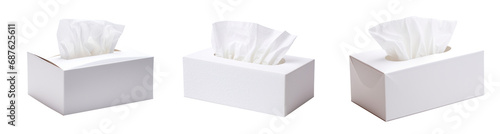 Blank white tissue box, mockup, isolated or white background photo