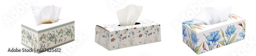 Tissue box, cold time, isolated or white background photo