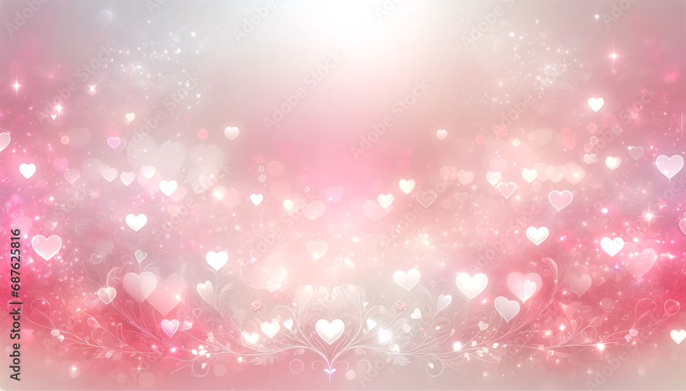 A Beautiful Pink Valentine's Background with Translucent Hearts A Beautiful Pink Valentine's Background with Translucent Hearts