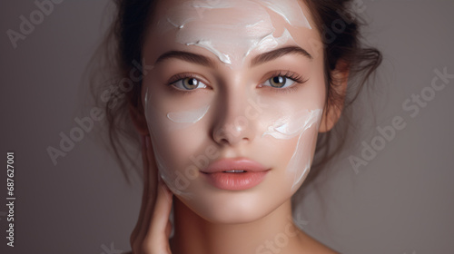 Applying facial skincare product to enhance beauty, as part of daily skin maintenance.