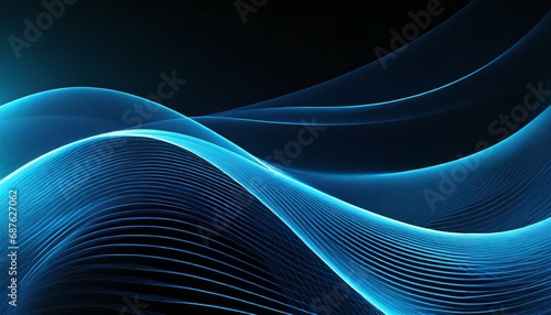 abstract blue neon light waves background © Art_me2541