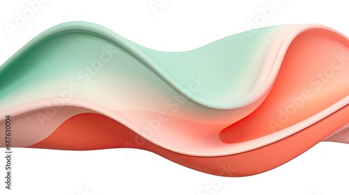 3d Peach and Mint Green swirling wavy background