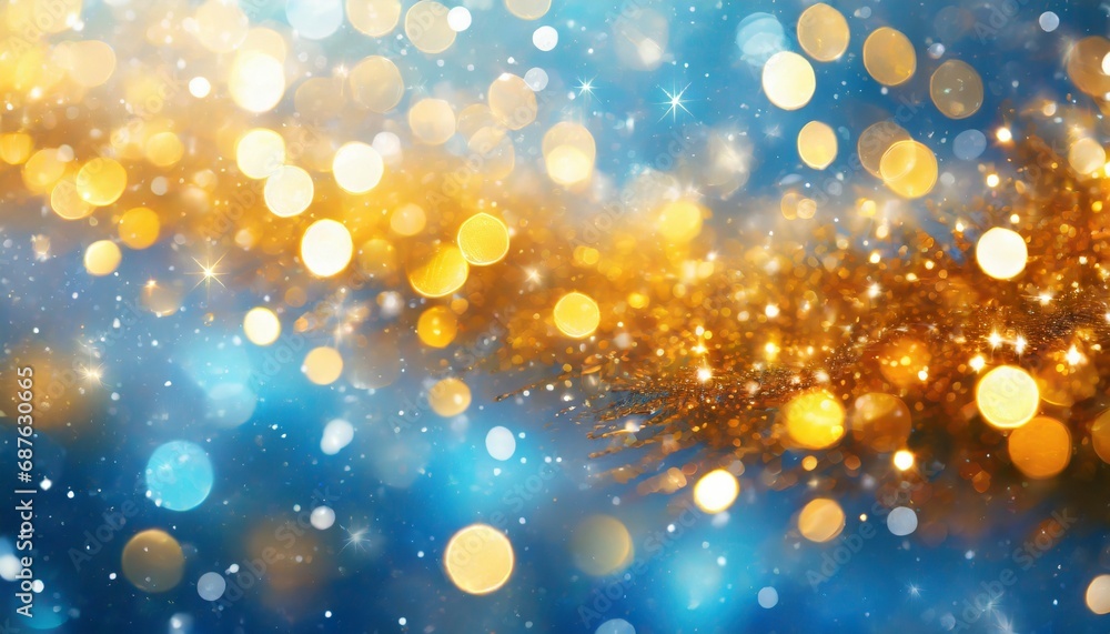 winter abstract gold and blue shimmer bokeh winter abstract gold and blue shimmer bokeh