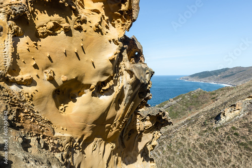 Grankanto sandstone in Jaizkibel mountain, Basque Country, Spain	 photo