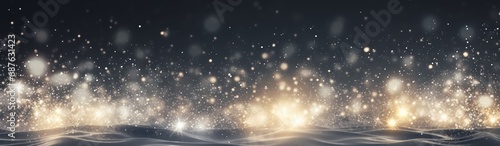 Christmas light background. Holiday glowing backdrop. Defocused Background With Blinking Stars. Blurred Bokeh.