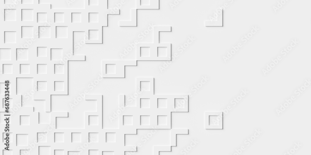 Array or grid of white rectangle or box frames background wallpaper banner texture fade out with copy space