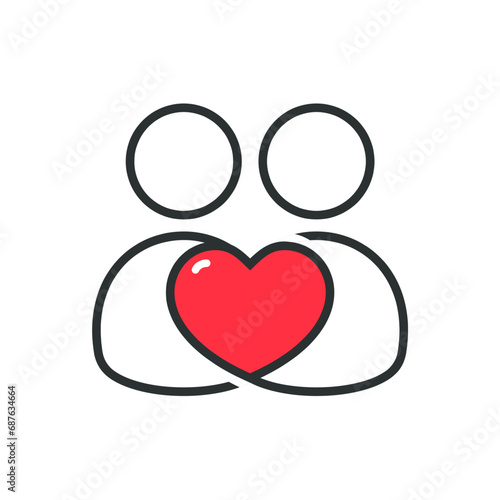 Couple love icon. Illustration vector
