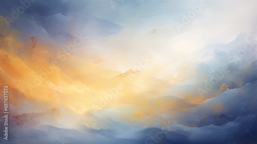 Abstract light yellow and blue gradient oil painting style texture background © Viktoriia