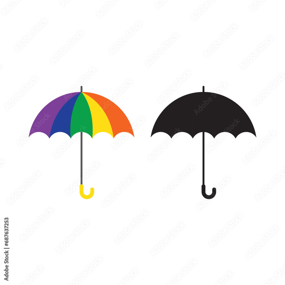 Umbrella simple icon set. Umbrella. Vector illustration