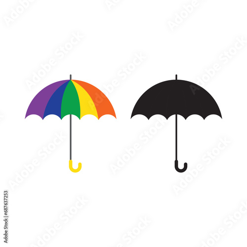 Umbrella simple icon set. Umbrella. Vector illustration