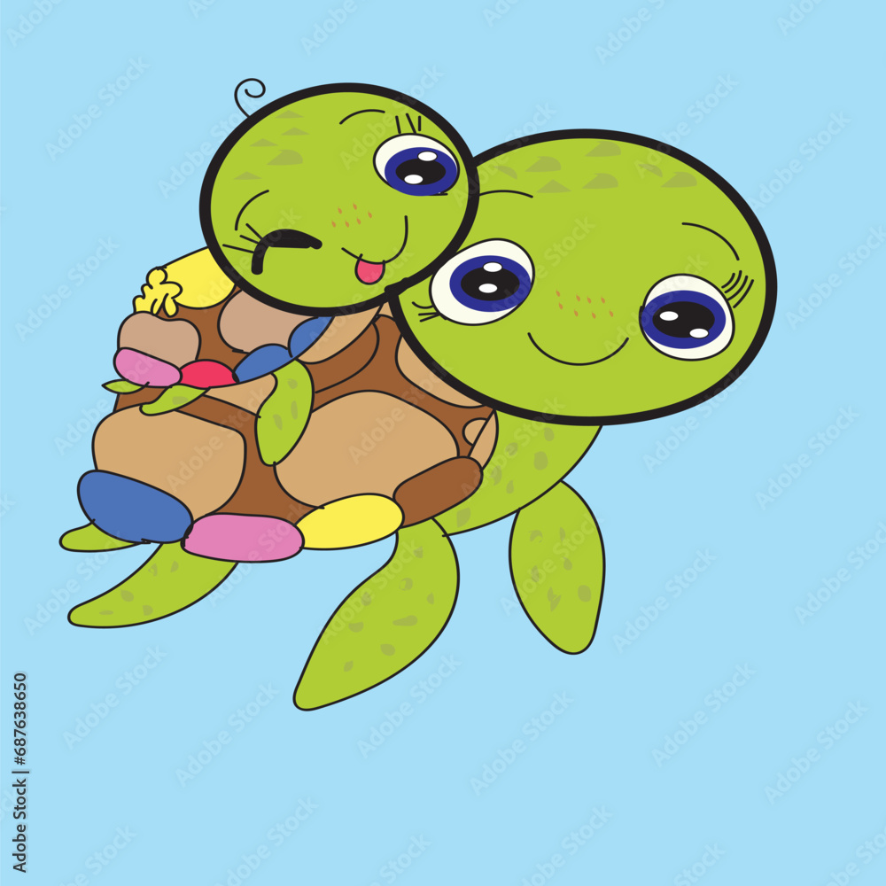 Naklejka premium Vector Turtle Art lllustrator