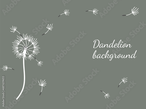 Abstract dandelion background for design. The wind blows dandelion seeds. Template for posters  wallpapers  posters. Vector illustration.