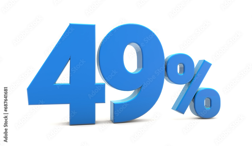 49 percentage sign isolated on transparent background. 49 percent off