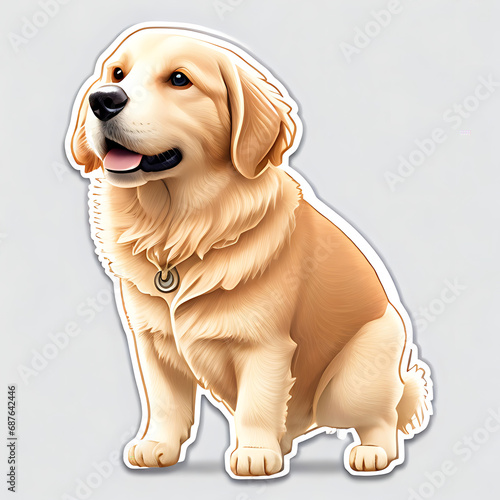 Cute golden dog sticker
