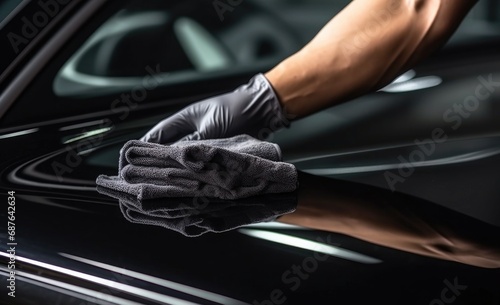 man wiping car.detailing, car wash © Denis