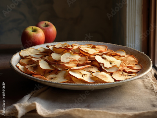 Dried apples on a plate 