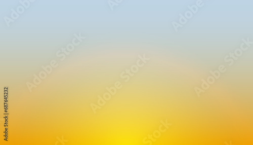 Sunset on the blue evening sky background, gradient with sunlight, morning landscape - stock vector