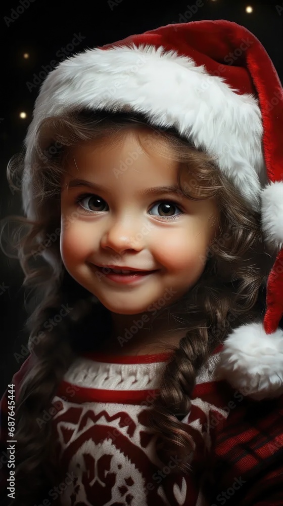 girl in santa hat girl in santa hat