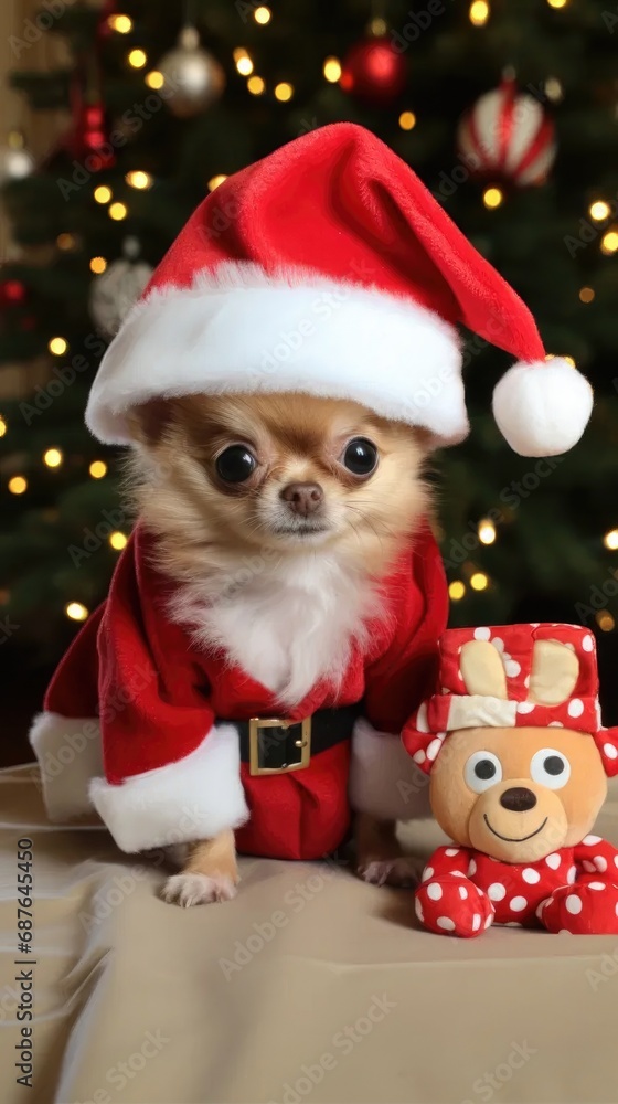 dog in christmas hat dog in christmas hat