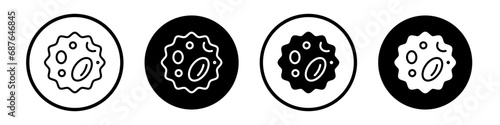White blood cell icon set. red blood cell vector symbol in black filled and outlined style.