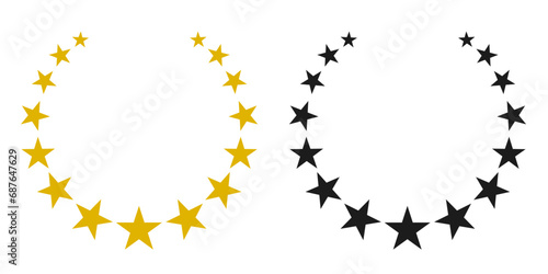 Golden star shape laurel, symbol of victory and awarding, the best icon - stock vector photo
