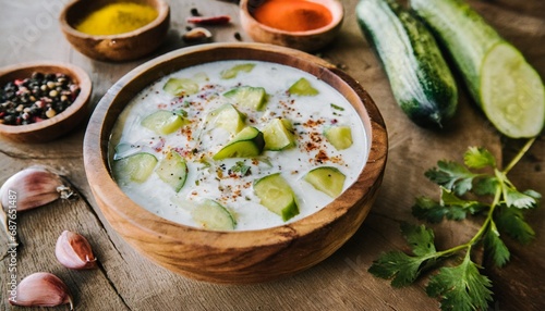 Turkish Gastronomy - Cacik - Yoghurt Soup with Cucumber, Mint and Spices