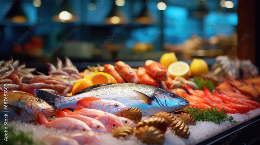 Fresh fish at a fisherman's counter