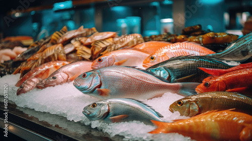 Fresh fish at a fisherman's counter