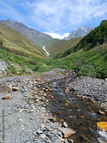 mountain river in the mountains of Svaneti, Georgia